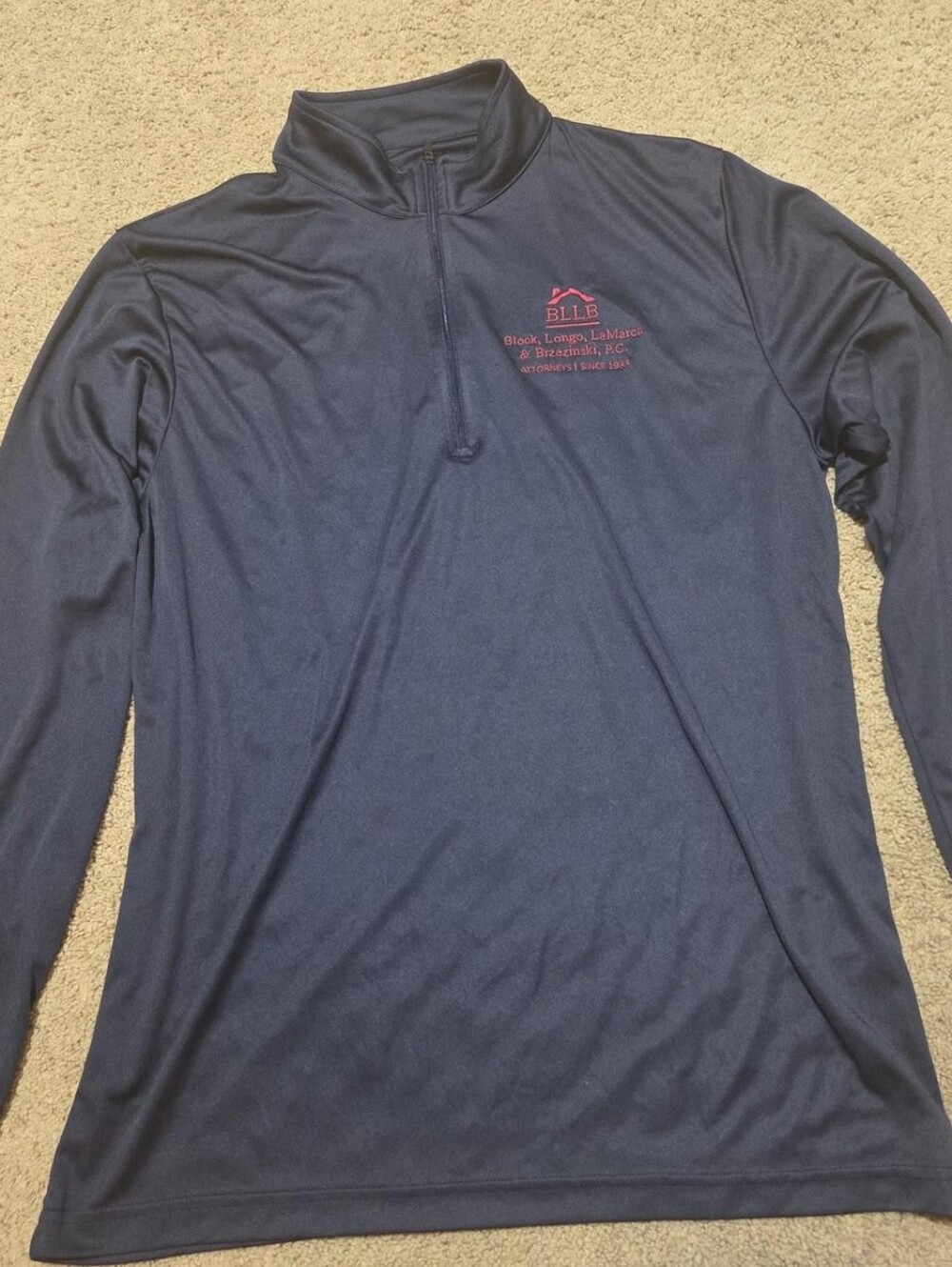 Men's Navy Quarter-Zip with Logo